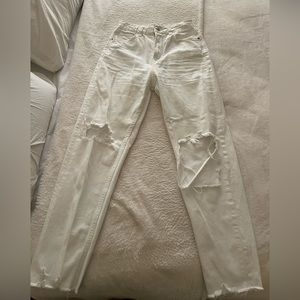 White Zara straight leg jeans